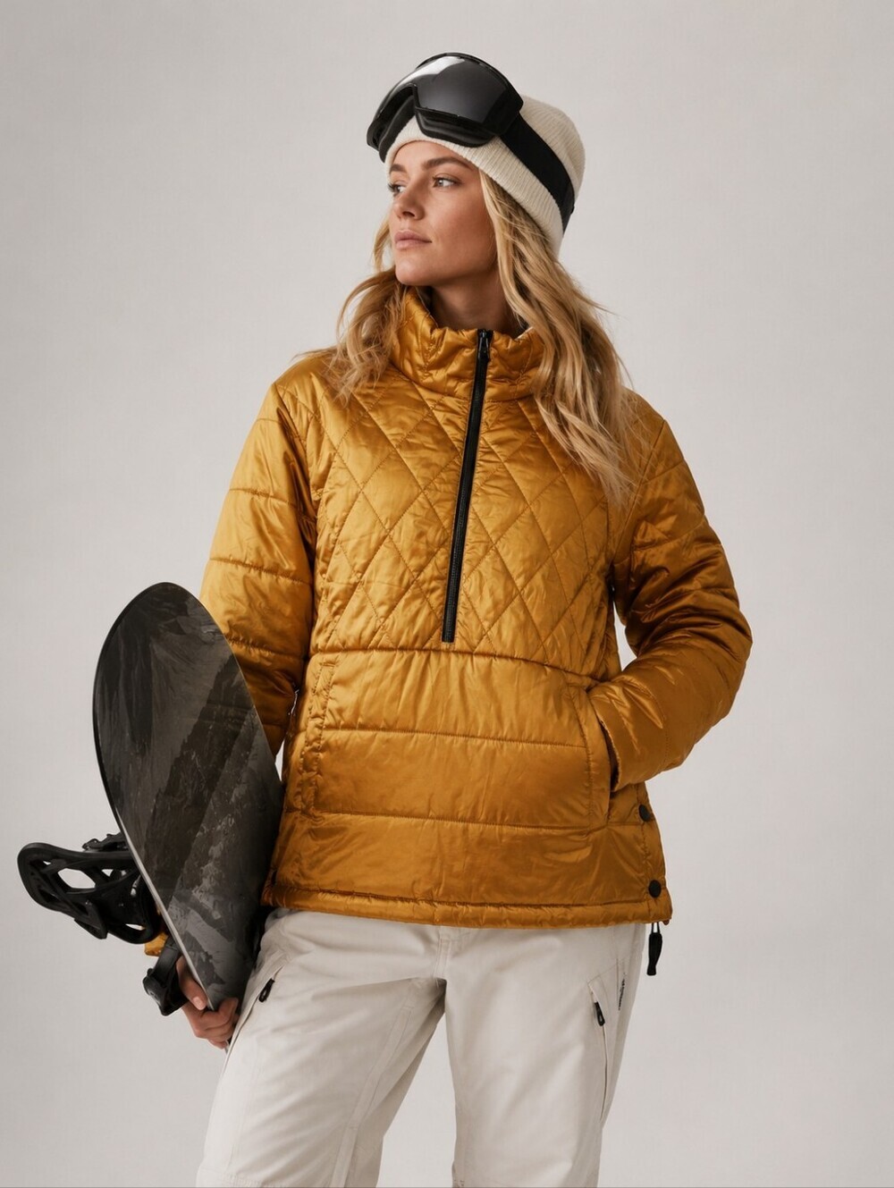 Arctic Expedition Anorak Puffer Jacket Size XL Gold Pullover